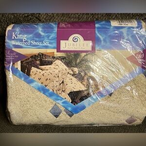 Vintage Sealed Jubilee King Size Crystal Design Waterbed Sheet Set